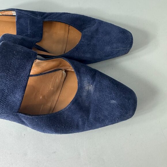 Aquatalia Made in Italy Navy Blue Suede Slide-in Sandals, Size 7 - Picture 11 of 13